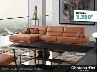 In family leder 3 zit met chaise longue