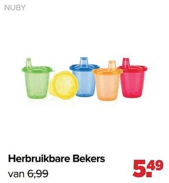 Baby-Dump Nuby herbruikbare bekers aanbieding