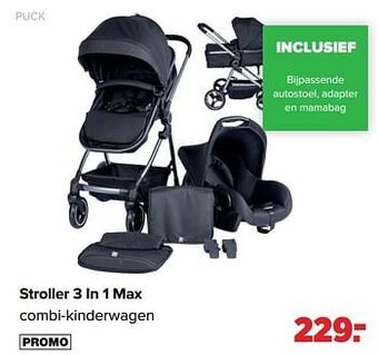 Baby-Dump Puck stroller 3 in 1 max combi-kinderwagen aanbieding