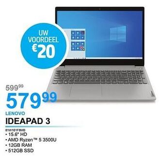 AUVA Lenovo ideapad 3 81w101f8mb aanbieding