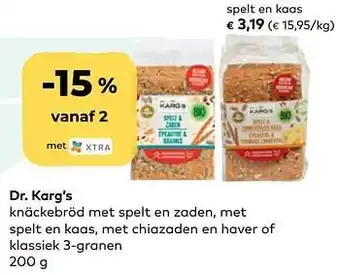 Bio Planet Dr. karg’s spelt en kaas aanbieding