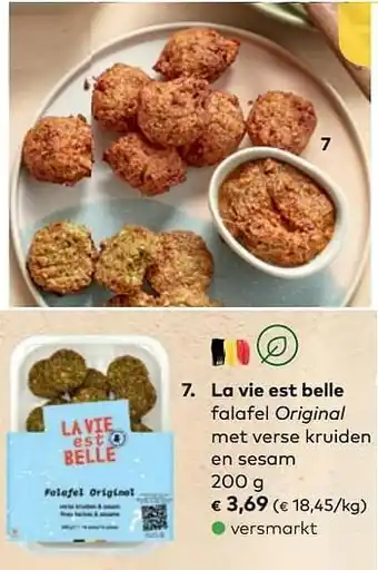Bio Planet La vie est belle falafel original met verse kruiden en sesam aanbieding