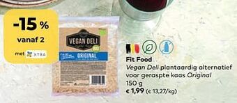 Bio Planet Fit food vegan deli plantaardig alternatief voor geraspte kaas original aanbieding