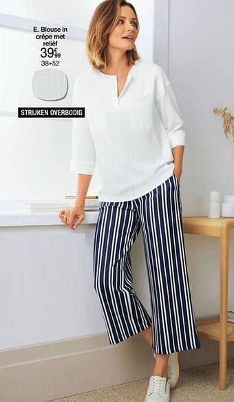 Damart Blouse in crêpe met reliëf aanbieding