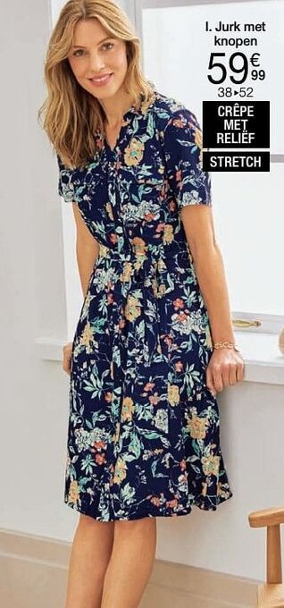 Damart Jurk met knopen aanbieding