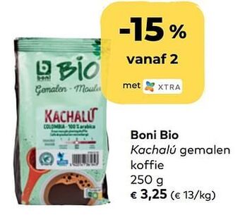 Bio Planet Boni bio kachalú gemalen koffie aanbieding