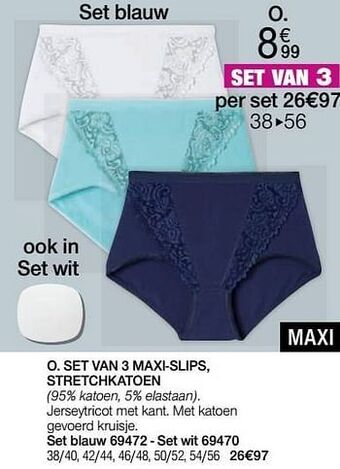 Damart Set van 3 maxi-slips stretchkatoen aanbieding