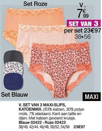 Damart Set van 3 maxi-slips katoenmix aanbieding