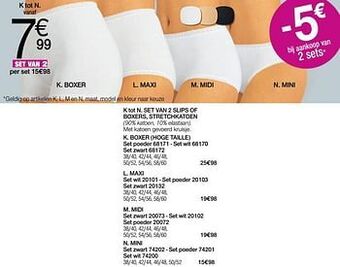 Damart Set van 2 slips of boxers stretchkatoen mini aanbieding