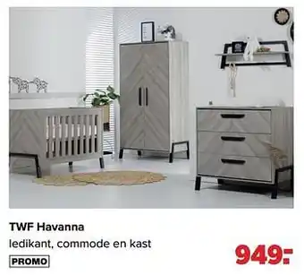 Baby-Dump Twf havanna ledikant, commode en kast aanbieding