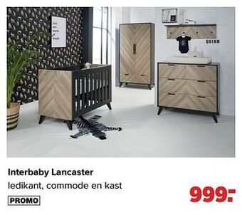 Baby-Dump Interbaby lancaster ledikant, commode en kast aanbieding
