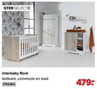 Baby-Dump Interbaby rock ledikant, commode en kast aanbieding