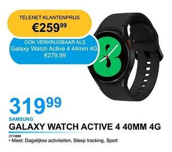 AUVA Samsung galaxy watch active 4 40mm 4g aanbieding