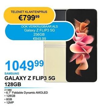AUVA Samsung galaxy z flip3 5g 128gb aanbieding