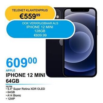 AUVA Apple iphone 12 mini 64gb aanbieding
