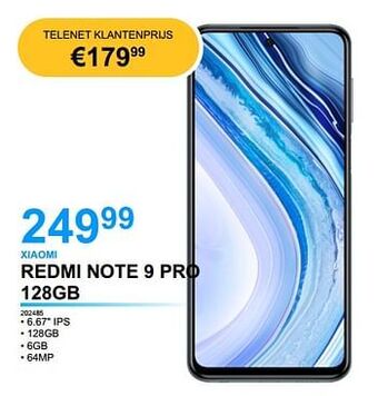 AUVA Xiaomi redmi note 9 pro 128gb aanbieding