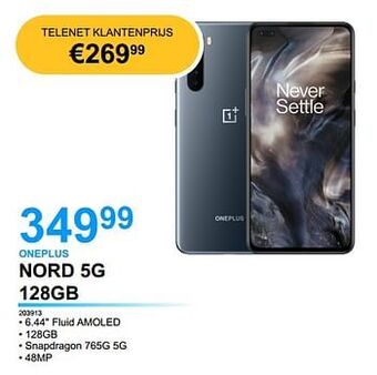 AUVA Oneplus nord 5g 128gb aanbieding