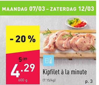 ALDI Kipfilet à La Minute aanbieding