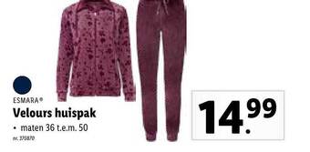 Lidl Velours Huispak aanbieding