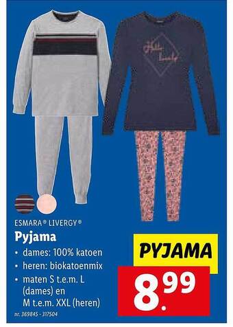 Lidl Pyjama aanbieding