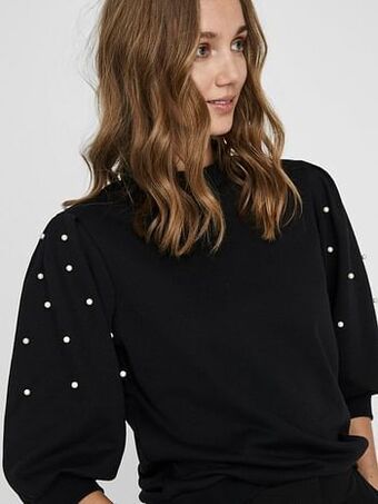 Berca Shoes Vero Moda Trui Sweatshirts Parels - Zwart aanbieding