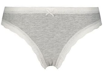 HEMA HEMA Damesslip Met Kant Grijsmelange (grijsmelange) aanbieding