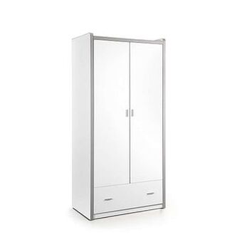 Leen Bakker Vipack kleerkast Bonny 2-deurs - wit - 202x96,5x60 cm - Leen Bakker aanbieding