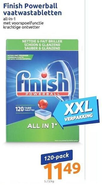 Action Finish powerball vaatwastabletten aanbieding