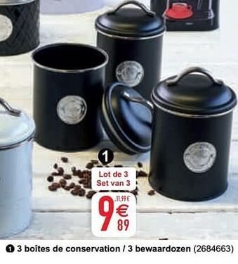 Cora 3 boîtes de conservation - 3 bewaardozen aanbieding