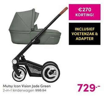 Mutsy icon vision jade green 2-in-1 kinderwagen