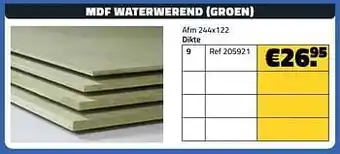 Bouwcenter Frans Vlaeminck Mdf waterwerend groen dikte 9 aanbieding