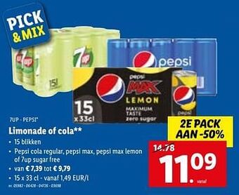 Lidl Limonade of cola aanbieding