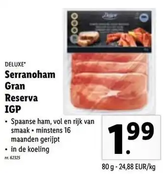 Lidl Serranoham gran reserva igp aanbieding