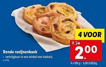 Ronde rozijnenkoek