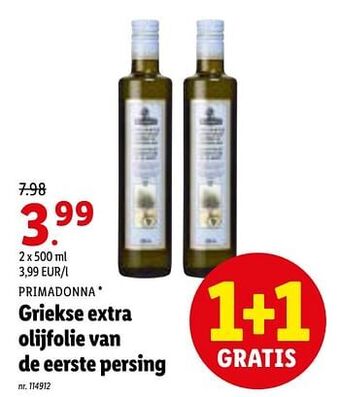 Lidl Griekse extra olijfolie van de eerste persing aanbieding