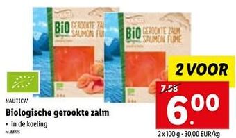 Lidl Biologische gerookte zalm aanbieding