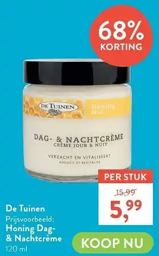 Holland & Barrett Honing dag- + nachtcrème aanbieding