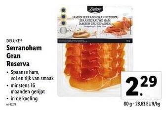 Lidl Serranoham gran reserva aanbieding