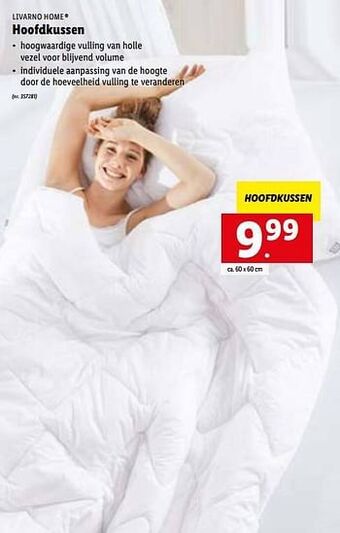 Lidl Hoofdkussen aanbieding