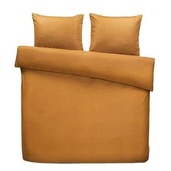 Leen Bakker Easy dekbedovertrek Simba - caramelkleur - 200x200 cm - Leen Bakker aanbieding