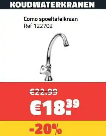Koudwaterkranen como spoeltafelkraan
