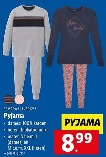 Lidl Pyjama aanbieding