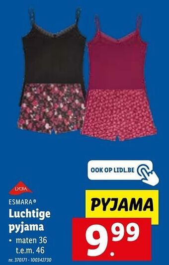 Lidl Luchtige pyjama aanbieding