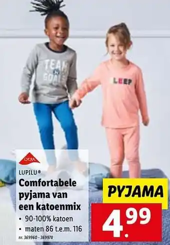 Lidl Comfortabele pyjama van een katoenmix aanbieding