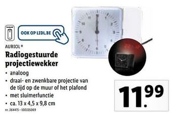 Lidl Radiogestuurde projectiewekker aanbieding