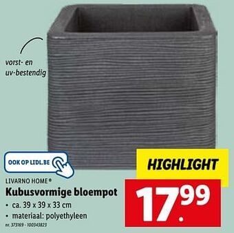 Lidl Kubusvormige bloempot aanbieding