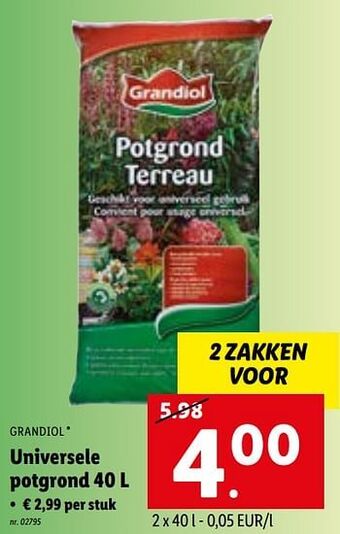 Lidl Universele potgrond aanbieding