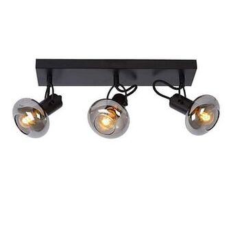 Leen Bakker Lucide plafondspot Madee - zwart - 38x9x18 cm - Leen Bakker aanbieding