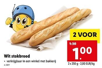Lidl Wit stokbrood aanbieding