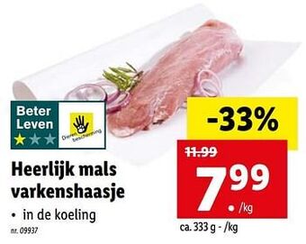 Lidl Heerlijk mals varkenshaasje aanbieding